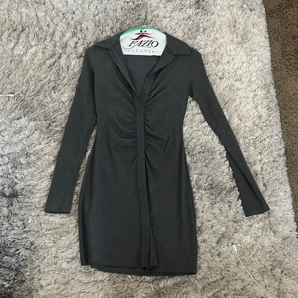 Reformation grey mini dress